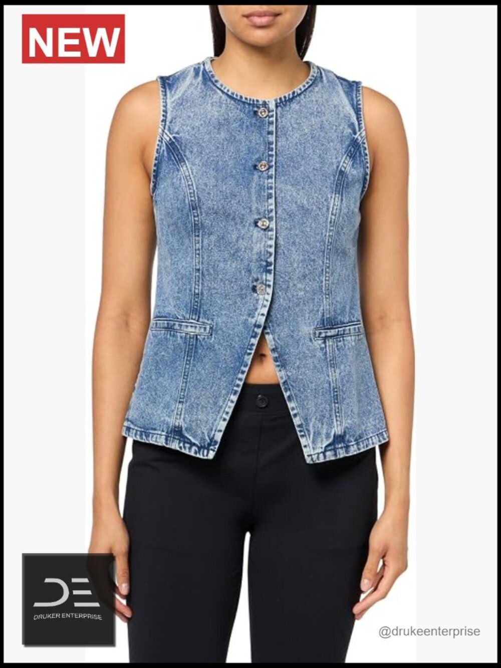 Sleeveless Crew Neck Top with Regular Fit